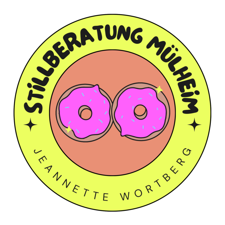 Logo Stillberatung Mülheim – Jeannette Wortberg Logo mit zwei Donuts – Stillberatung Mülheim von Jeannette Wortberg